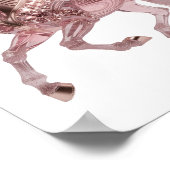 Ikonische Silber ROSE GOLD PFERD 3D Text Kunst Poster (Ecke)