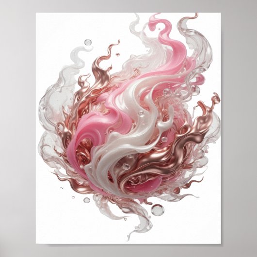Ikonische silberne ABSTRACT ART Statement Design Poster (Vorne)