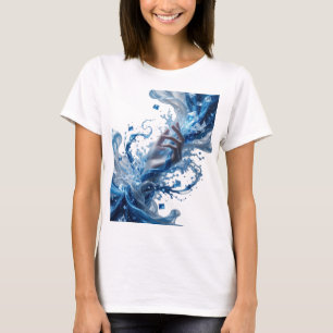Ikonische silberne ABSTRACTE KUNST Abstrakte Gesta T-Shirt
