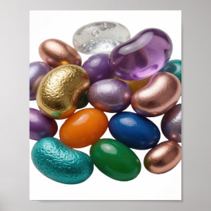 Ikonische silberne GUMMY BEANS künstlerisches Moti Poster