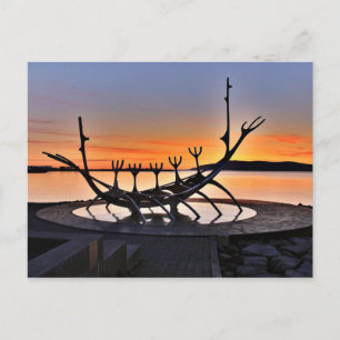Ikonische Skulptur Reykjavík, Island Postkarte