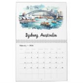 Ikonische Wasserfarbenkollektivitäten Kalender (Feb 2026)