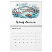 Ikonische Wasserfarbenkollektivitäten Kalender (Feb 2027)