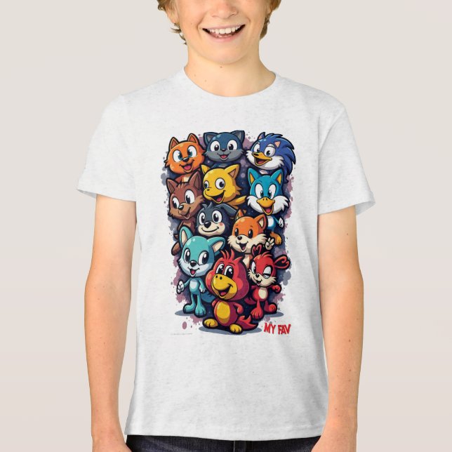 ikonische Zeichen Tri-Blend Shirt (Vorderseite)