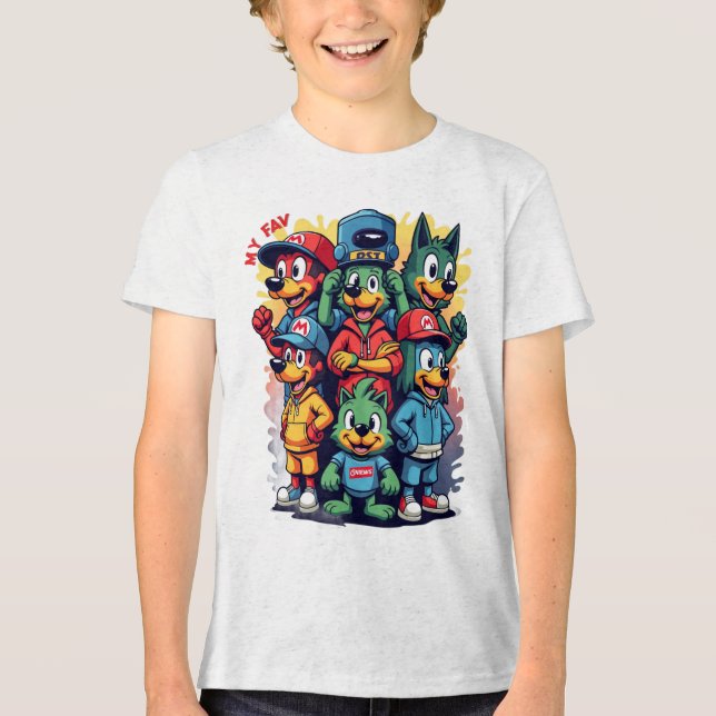 ikonische Zeichen Tri-Blend Shirt (Vorderseite)