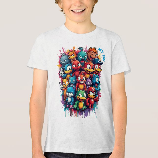ikonische Zeichen Tri-Blend Shirt (Vorderseite)