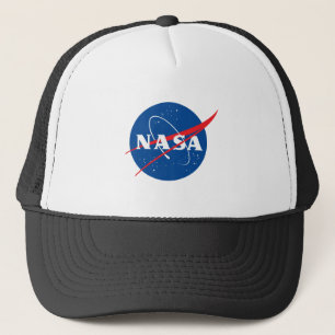 Ikonischer Baseballhut der NASA (weiß/schwarz) Truckerkappe