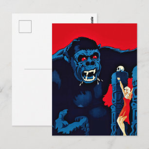 Ikonischer King Kong Riesenaffen-Monsterfilm-Print Postkarte