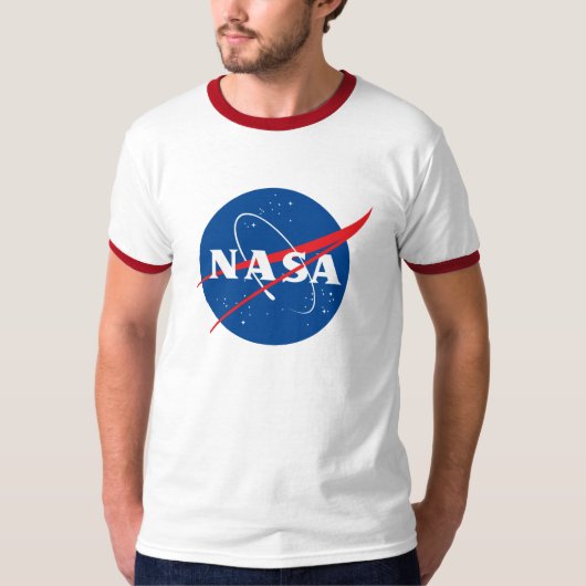 Ikonischer Retro-T - Shirt der NASA (weiß/Mars rot (Vorderseite)