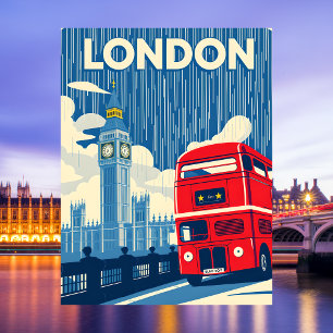 Ikonischer roter London UK Doppeldeckerbus Reise Postkarte