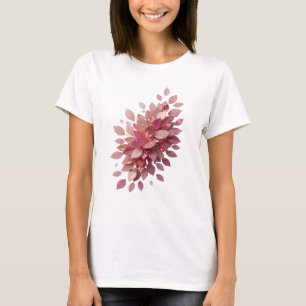 Ikonischer Silber-PINK-BLÄTTER-Druck T-Shirt