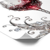 Ikonischer Silber ROTWEIN Poster (Ecke)