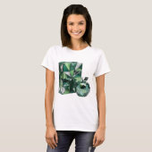 Ikonischer silberner ABSTRACT ART Modeprint T-Shirt (Vorne ganz)
