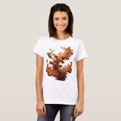 Ikonischer silberner ABSTRACT ART Modeprint T-Shirt (Vorne ganz)