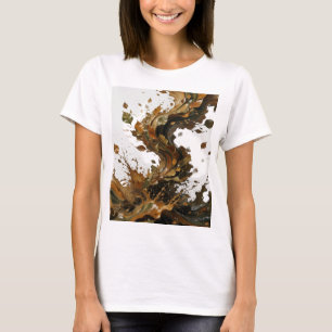 Ikonischer Silberner HERBSTBLÄTTER SPLASH Druck T-Shirt