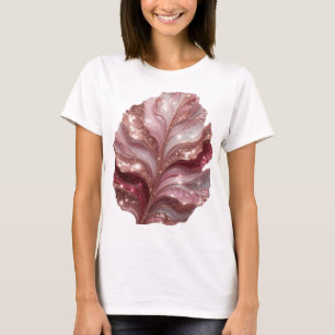 Ikonischer silberner LEUCHTENDE BLATT Druck T-Shirt