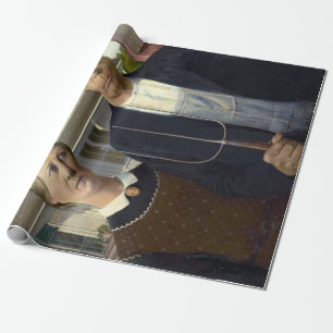 Ikonisches American Gothic von Grant Wood Geschenkpapier