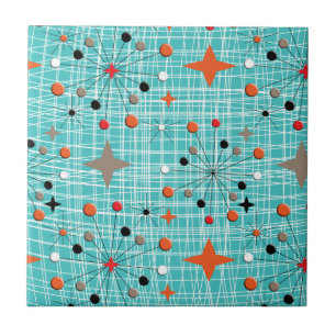 Ikonisches Atomic Starburst Retro-Design aus den 1 Fliese