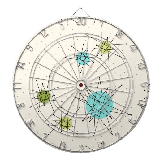 Ikonisches Atomic Starbursts Dart Board Dartscheibe (vorne)