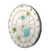 Ikonisches Atomic Starbursts Dart Board Dartscheibe (Vorderseite rechts)
