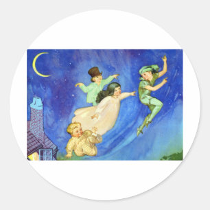 IKONISCHES BILD AUS PETER PAN RUNDER AUFKLEBER