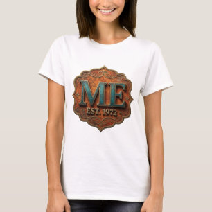 Ikonisches Blau ME EST 1972 kühnes Design T-Shirt