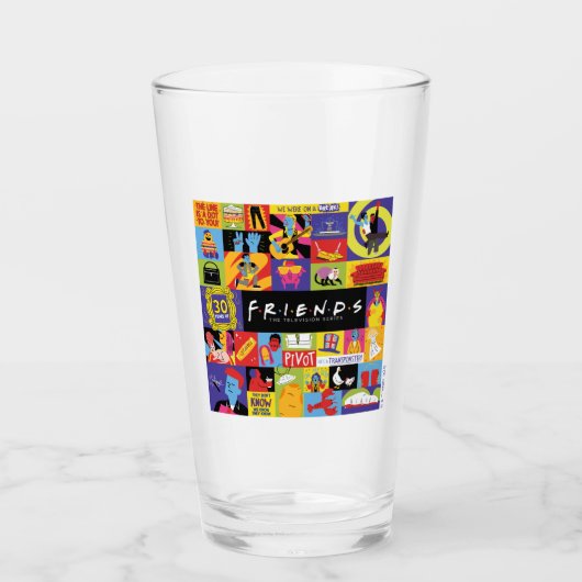 Ikonisches FRIENDS™-Muster Glas (Vorderseite)
