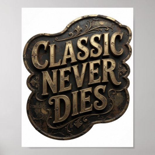Ikonisches Gold KLASSIKER STIRBT NIE Poster (Vorne)
