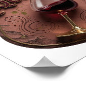 Ikonisches Gold WEIN ERFORDERLICH Design Poster (Ecke)