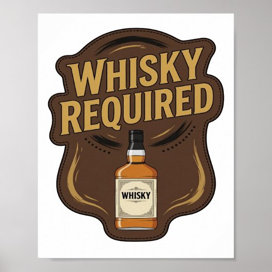 Ikonisches Gold WHISKY ERFORDERLICH Design Poster (Vorne)