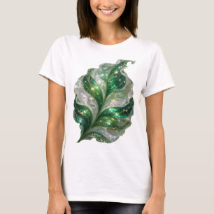 Ikonisches Grün GRÜNES UND WEIßES BLATT MIT STERNE T-Shirt