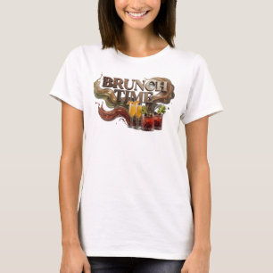 Ikonisches Orange BRUNCH TIME Textdesign T-Shirt