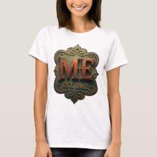 Ikonisches Orange ME EST 1982 Bold Design T-Shirt