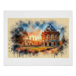 Ikonisches Radcliffe Oxford bei Sonnenuntergang,  Poster