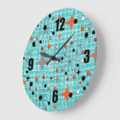 Ikonisches Retro-Design der 1950er Jahre der Atomi Große Wanduhr (Winkel)
