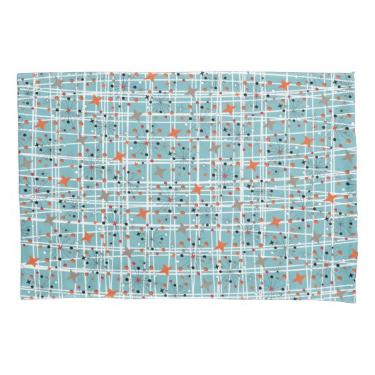 Ikonisches Retro-Design der 1950er Jahre der Atomi Kissenbezug (Vorderseite)