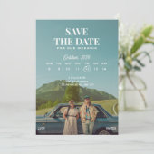 Ikonisches Retro-Foto Hochzeit Save The Date (Stehend Vorderseite)