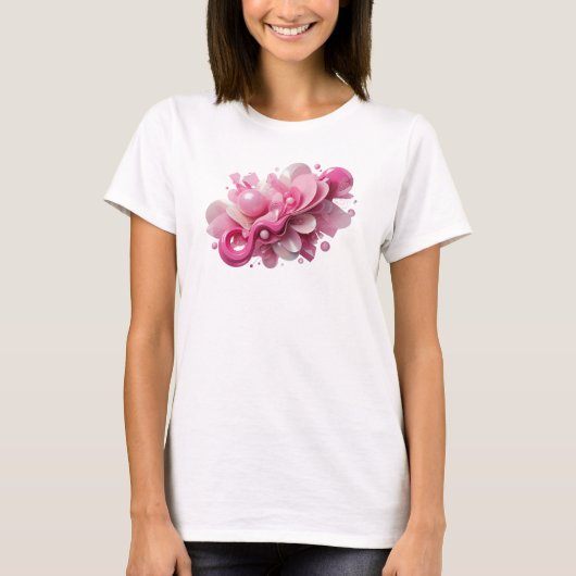 Ikonisches Rosa ABSTRACT ART Design T-Shirt (Vorderseite)