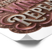 Ikonisches Rosa COFFEE SAVE THE WORLD WINE REPEAT Poster (Ecke)