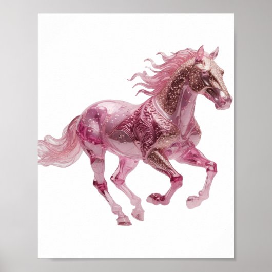 Ikonisches Rosa PINK GLASPFERD Statement-Design Poster (Vorne)