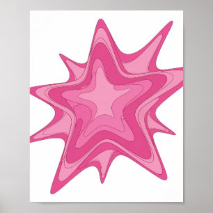 Ikonisches Rosa PINK STAR Statement Design Poster