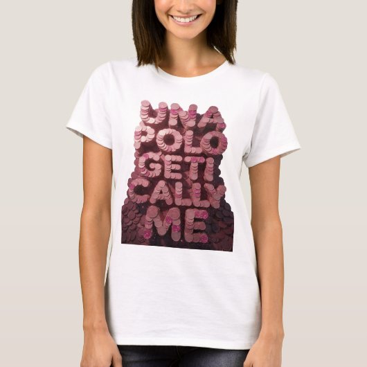 Ikonisches Rosa UNA POLO GET CALL ME Grafikdesign (Vorderseite)