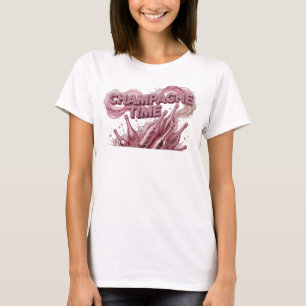Ikonisches rotes CHAMPAGNER-ZEIT-T-Shirt T-Shirt