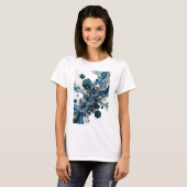Ikonisches Silber ABSTRACT ART Design T-Shirt (Vorne ganz)