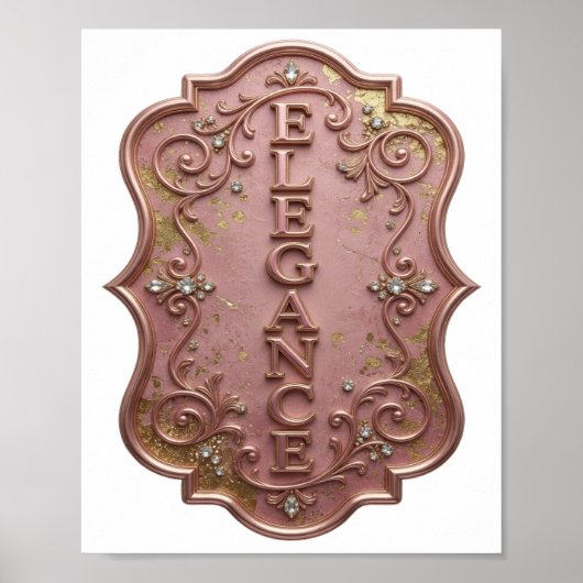 Ikonisches Silber-ELEGANCE-Design Poster (Vorne)