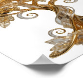 Ikonisches Silber GOLDENER LEBENSBAUM Text Design Poster (Ecke)