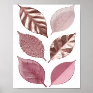 Ikonisches Silber LEAFY FASHION Zitat Design Poster