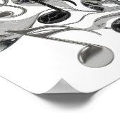 Ikonisches Silber MUSIC IN MOTION Design Poster (Ecke)