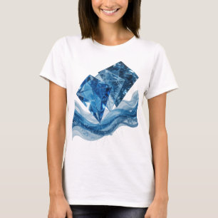 Ikonisches Silber-WASSERELEMENT künstlerisches Mot T-Shirt