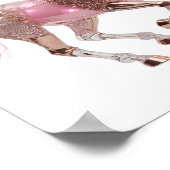 Ikonisches Silbernes PINK GLITZERNDES PFERD Poster (Ecke)